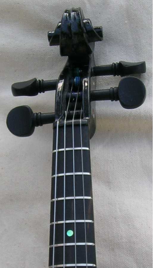 Metallic Black Acoustic Fretted Violin / 15 Frets Abalone and MOP